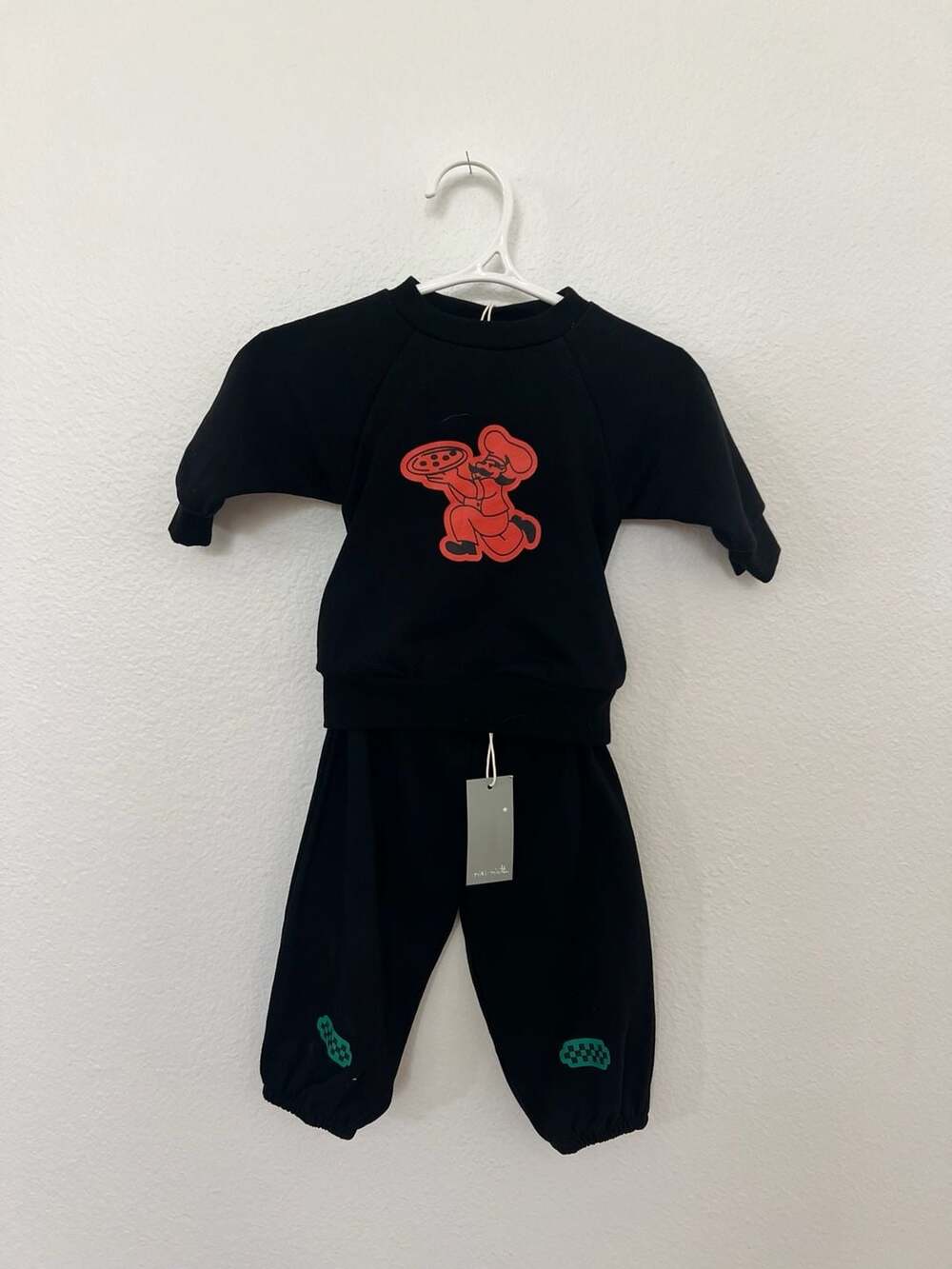Miki Miette Baby Pizza Chef Sweatshirt and Jogger Two-Piece Set NWT